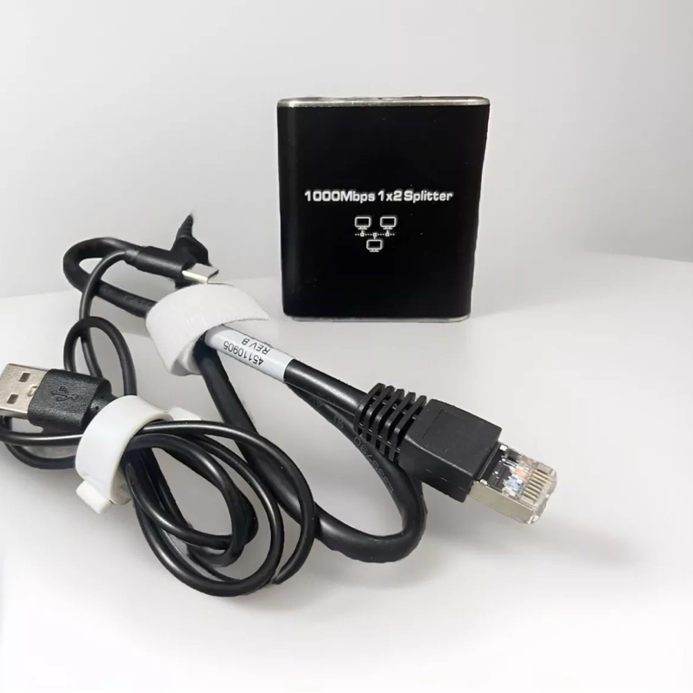 RJ45 High-Speed 1:2 Ethernet Splitter | Dual Port Network Adapter | 1000Mbps